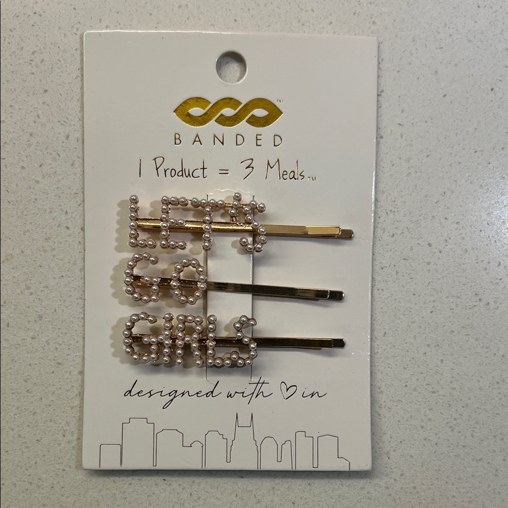 Banded Gold Pearl Let’s Go Girls Hair Pins
